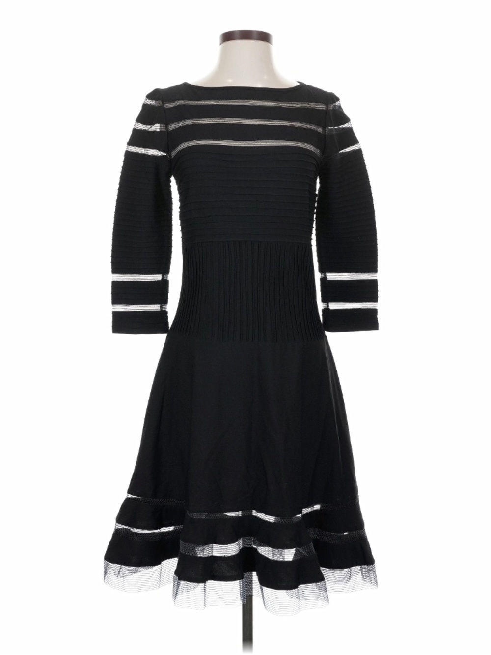 Tadashi Shoji Bateau Neckline Knee-Length Dress sz S